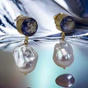 baroque pearl drop earrings